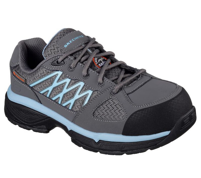 Skechers Dam Grå/Blå Snörskor - Work Relaxed Fit: Conroe - Kriel Esd - Sverige (TNWIQ-7642)